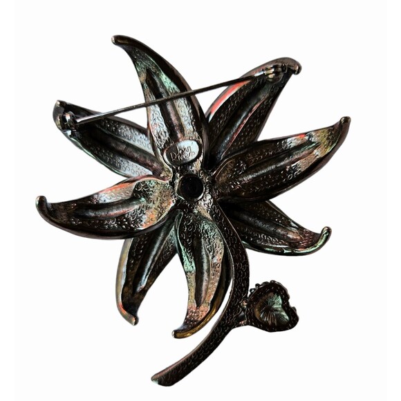 Joan Rivers Rhinestone Blingy Flower Brooch 3-1/2" - Picture 4 of 6